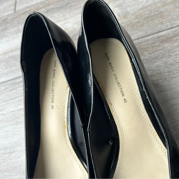 Zara Vegan Patent Leather Circle Heel Pumps - Picture 8 of 14